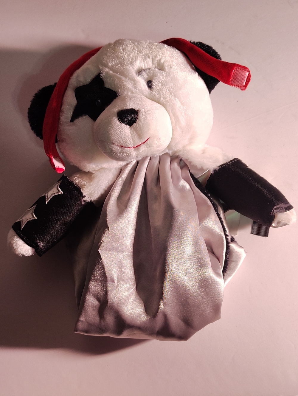 Kiss Paul Stanley Lovey Baby Plush Gund Bear Blanket White Black Red 16X15 WM
